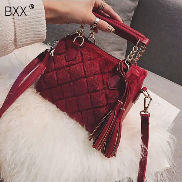 

bxx] faux fur small crossbody bags for women 2019 winter warm shoulder messenger pillow bag female handbags and purses hj006