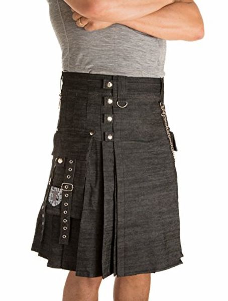 

damn near kilt 'em men's smithy utility kilt, Blue