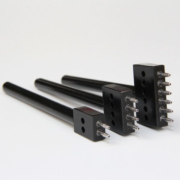 

4mm 4mm leather hole tool leather craft 1mm diameter hole punches tools round row punches drilling tools 2/4/6 prong belt holes