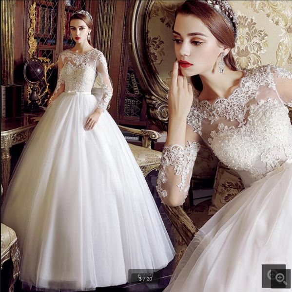 

robe de mariage 2019 white lace ball gown wedding dress off the shoulder appliques beaded wedding gowns corset puffy bride dress
