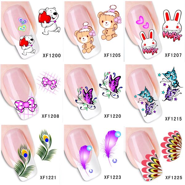 

30 cute designs nails art manicure water decals decorations water transfer nail stickers for nails tips beauty, Black