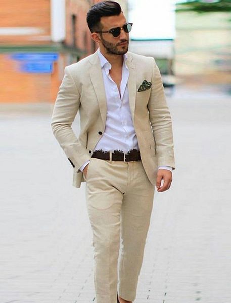 

beige men wedding tuxedos notch lapel two button groom tuxedos fashion men blazer 2 piece suit prom/dinner jacket (jacket+pants+tie) 1614, Black;gray