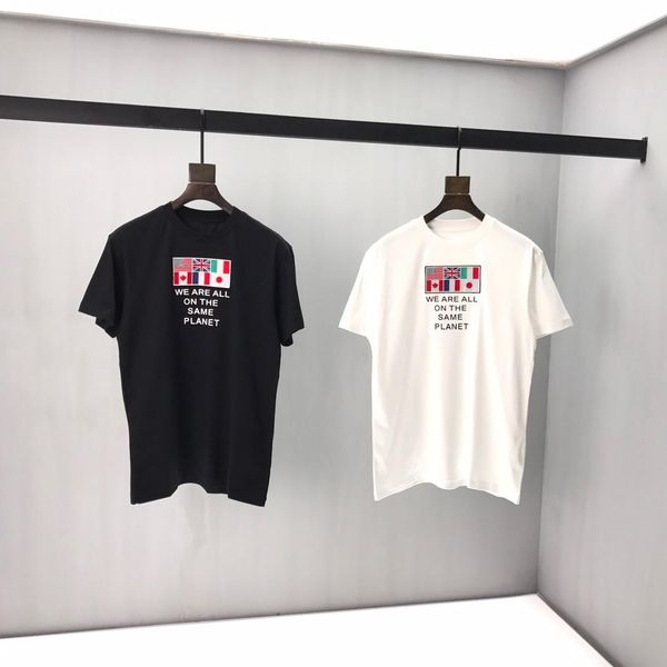 

2020ss spring and summer new high grade cotton printing short sleeve round neck panel t-shirt size: m--xl-xxl-xxxl color: black white q47a