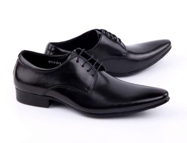 

new soft leather men formal business shoes wedding party dress oxfords big size euro 46, Black