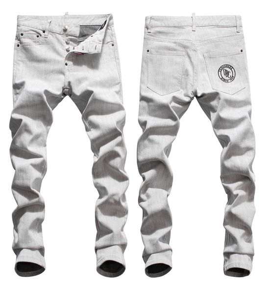 

mens grey jeans fashion designer slim fit low waist biker denim pants hip hop trousers nj8073, Blue