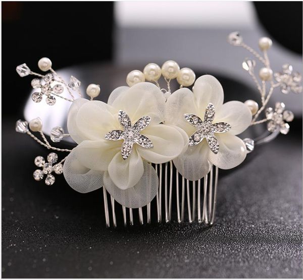 

bridal hair comb studio decoration rhinestone flower headpiece wedding bridal headdress, Silver