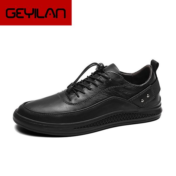 

men leather shoes outdoor genuine leather breathable butterfly-knot loafers for men slip on driving shoes man boat, Black