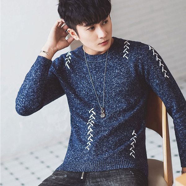 

christmas sweater men o-neck knitted sweater men clothes pullover 2019 winter pullover casual large size r, White;black