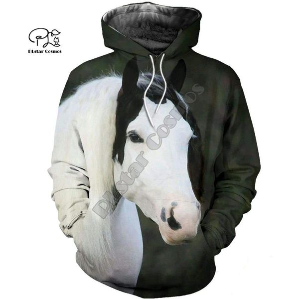 

plstar cosmos horse art animal tracksuit 3dprinted hoodie/sweatshirt/jacket/shirts menwomen casual harajuku colorful fit style-1, Black