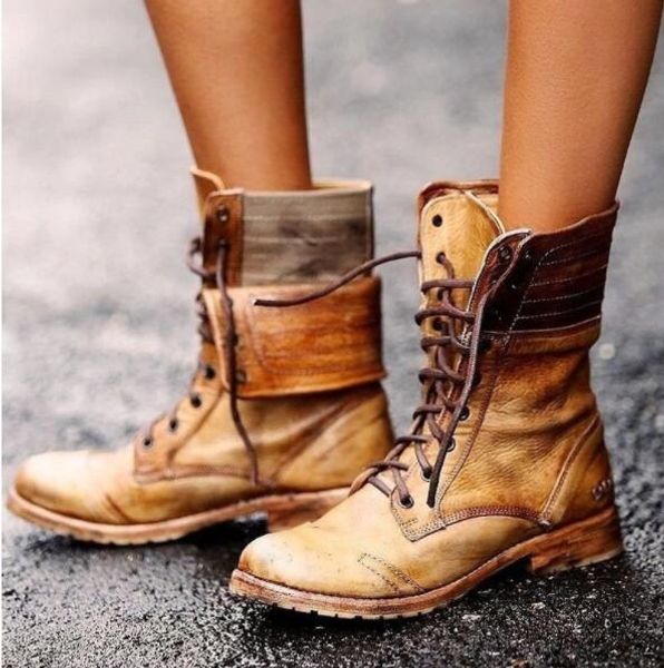 

women ankle boots chunky high heels slip on warm shoes woman chaussure zapatos mujer gladiator vintage pu leather booties, Black