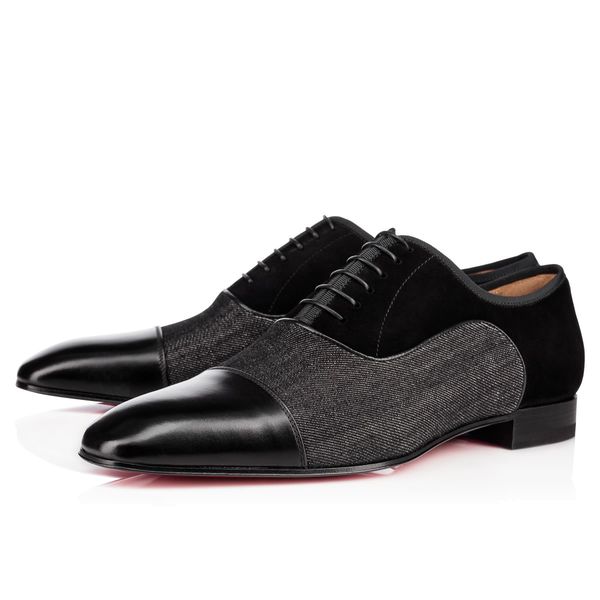 

2017 new [original box] fashion red bottom shoes alpha male oxford shoes mens womens walking flats wedding party loafers shoes 39-46, Black