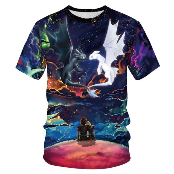 

2019 how to train your dragon 3d t shirts men anime toothless 3d print t shirts cartoon men t shirts cool dream work teen hip hop k1285, White;black