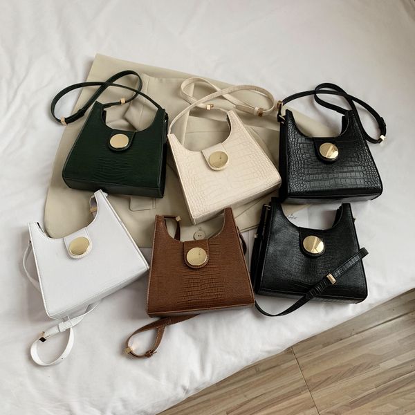 

crocodile pattern small pu leather crossbody bags for women 2020 fashion lady shoulder handbags travel solid color hand bag