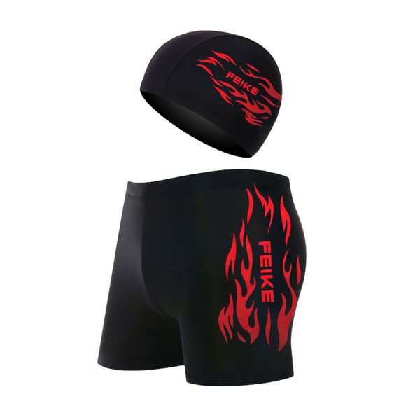 

men's swimsuits s quick-dry swimming trunks adjustable drawstring swimwear bathing suits with swim cap