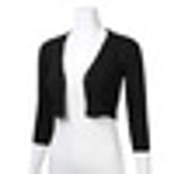 

women long sleeve cardigan casual short jacket cropped mini coat with buttons, Black;brown