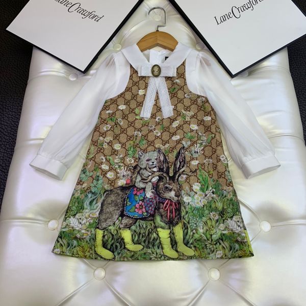 

2020 new baby girl dresses autumn cartoon girl party princess dress kids clothing, Red;yellow