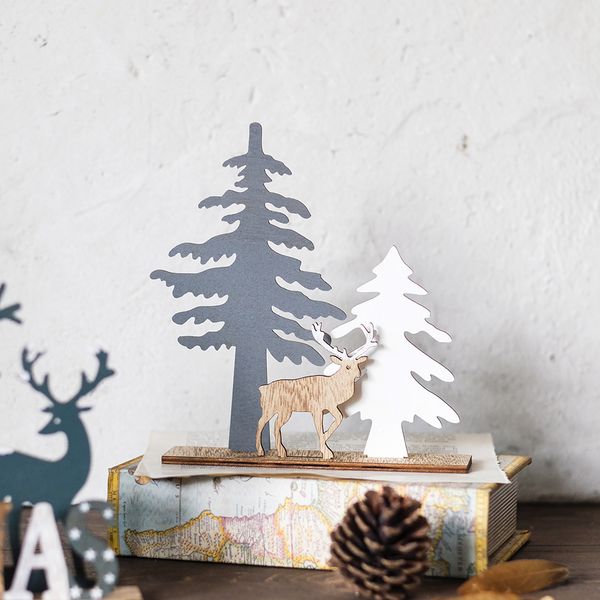 

xmas decorations 2 style restaurant shop living room wooden elk ornament creative festival l cartoon home diy desktop