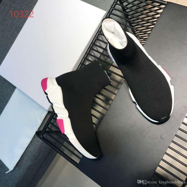 

new 2019 stylish breathable stretch socks shoes casual sneaker flats round toe sports socks boots black and rose red