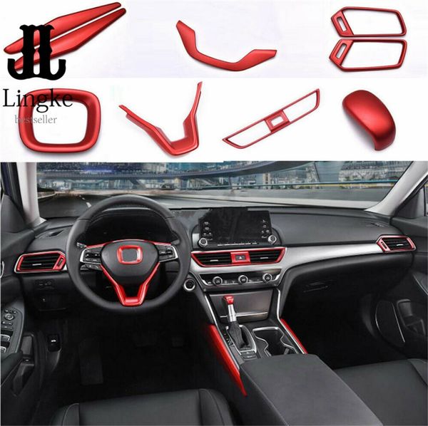 9x 2018 2019 For Honda Accord Abs Red Interior Accessories Whole Kit Covers Trim Car Exteriors Car External Body Parts Names From Lingkew 152 77