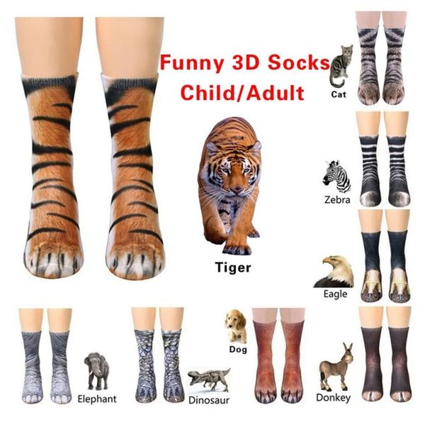 40 cm 3D Socken Gedruckt Cartoon Frauen Lange Socke Mädchen Sonderanfertigung Socken Erwachsene Sportstrumpf Mehrfarbige Cartoon Tier Fuß Huf Socken