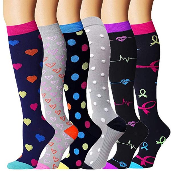 

men women compression socks fit for sports graduated athletic & for running, flight, travels,pregnancy edema socks, Black