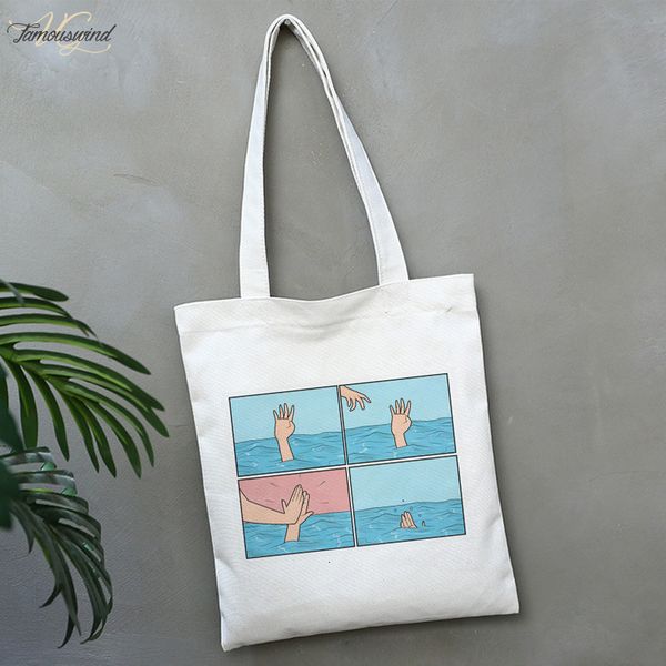 

my depression my brain my temper solid color funny printing shoulder canvas bags harajuku handbag spoof personality women bag