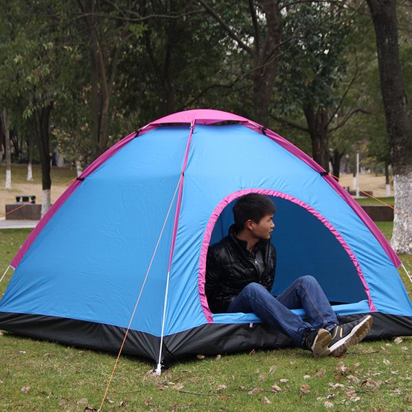 

2-4 person outdoor automatic tents oxford cloth blue camping waterproof tents beach hiking tent with carry bag new s30