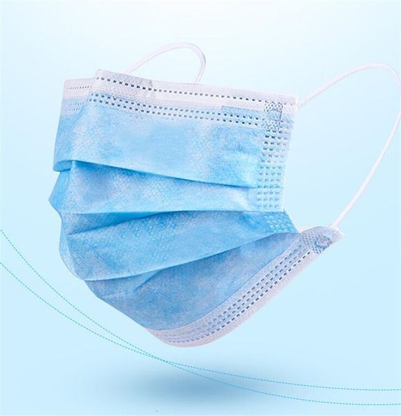 

dhl ship approved facelayers 3 ply mouth er masks earloop non woven mask blue fabric rx76
