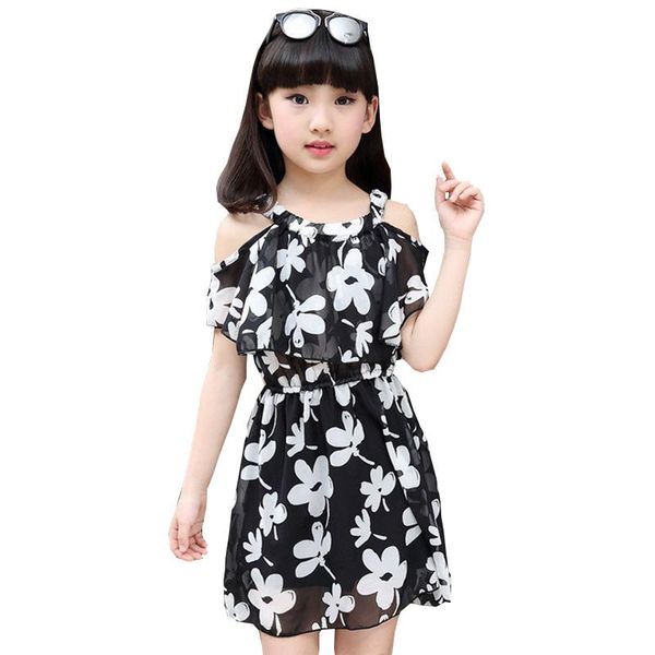 

летняя девушка платье новый o-образным вырезом шифон детей платье девушки свободного покроя принцесса платья дети одежда, Red;yellow