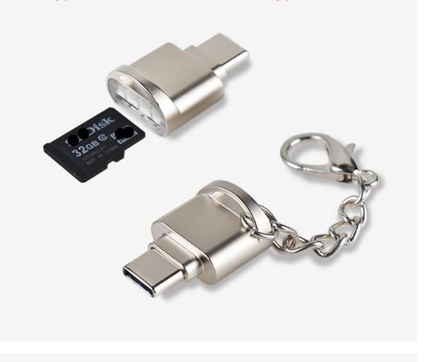

factory price portableusb 2.0 mini card reader expansion for android computer for type-c card readers with keychain tf cards