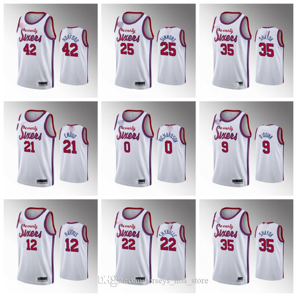 

филадельфия 76ers мужчины хорфорд 2019-20 джерси бен симмонс эмбиид хэррис джош ричардсон markelle fultz o'quin, Black;red