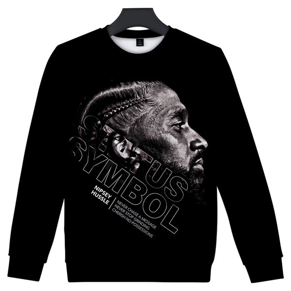 

salute nipsey hussle sweatshirts hoodies men/women o-neck outwear harajuku sweatshirt hoody streetwear, Black