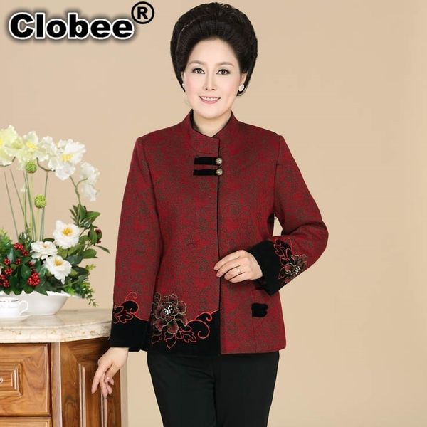 

plus size women clothing poncho costume coat 2019 big autumn winter trench coats for middle age women printed vintage coat wd818, Tan;black
