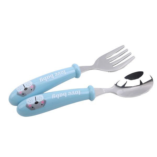 

baby gadgets tableware set children utensil stainless steel toddler dinnerware cutlery cartoon infant food feeding spoon fork