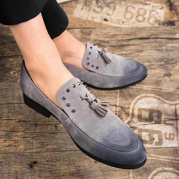 

handmade suede leather mens casual shoes fashion men loafers breathable driving shoes slip on moccasins men big size 38-45 w5, Black