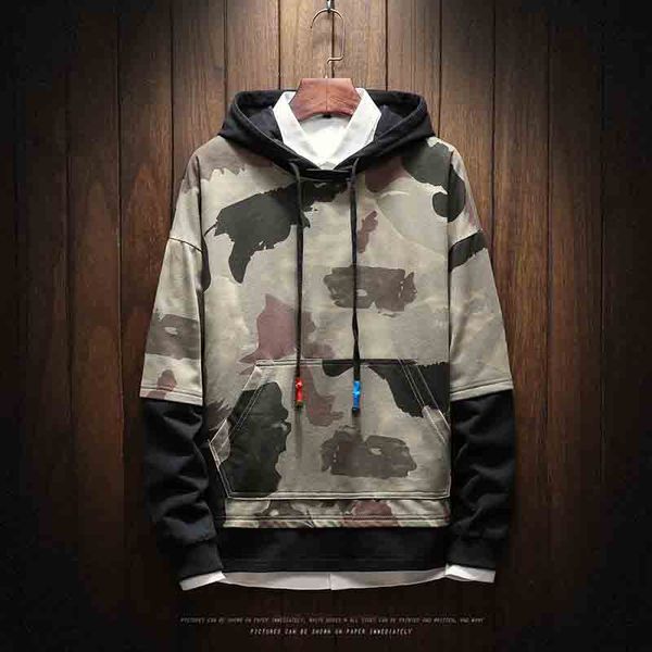 

mens camouflage hoodies pullover fitness bodybuilding jacket camouflage men sweatshirt male big pocket camo hip hop hoodie, Black