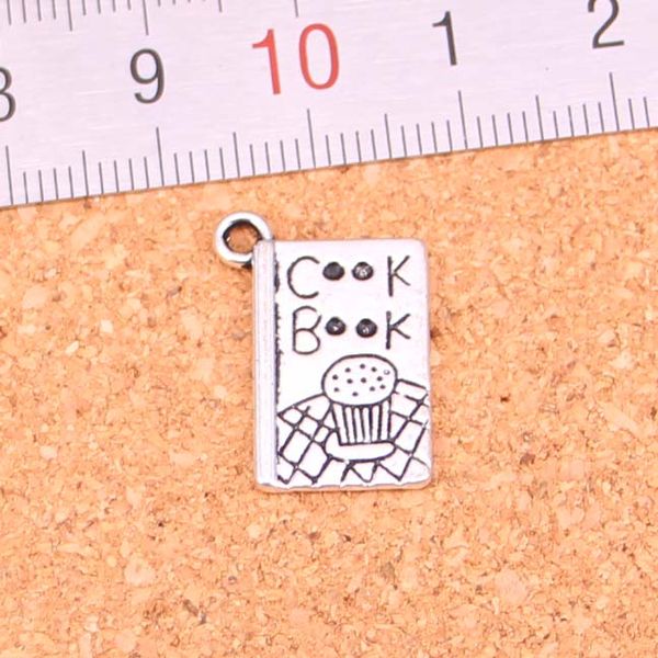 88 Stück Charms Kochbuch Rezept Küche Antik versilbert Anhänger Herstellung DIY handgemachten tibetischen Silberschmuck 17*11mm