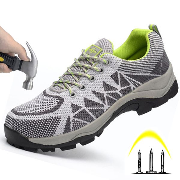 

sports safety shoes outdoor anti-smashing anti-piercing casual work shoes oil resistant acid and alkali men's boots, Black