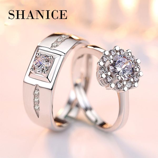 

shanice 925 sterling silver wedding open ring for couples cubic zirconia cz lovers rings set men women engagement wedding rings