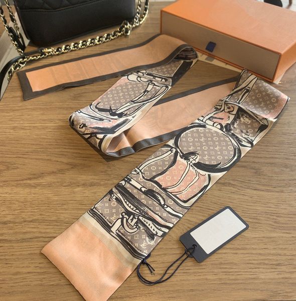 

high-end woman fashion designs tied bag scarf ladies small bow ribbon headscarf silk scarves wrap 3 colors factory outlet 53 ro