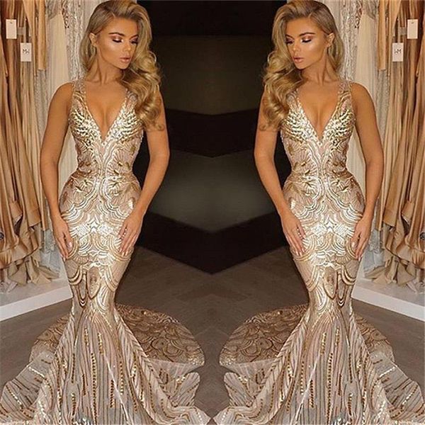 

sparkly gold mermaid evening dresses long 2020 v neck evening gowns long dress for party vestidos de fiesta de noche, White;black