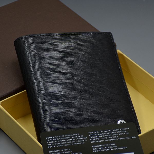 

optimal quality black mb man leather wallet with wallet case wholesale price jewelry brand mens wed cufflink for birthday gift