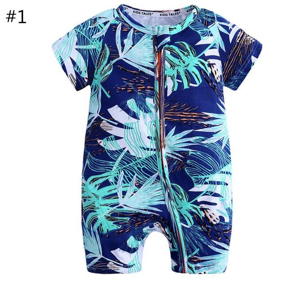 

infant short sleeve cotton flower print rompers baby o-neck new year jumpsuit children toddler one piece clothes kd 015, Blue