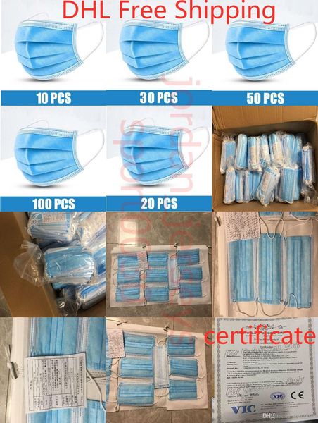 

лицо рот маски 3 слоя пылезащитный лицевой защитный чехол маски антипылевые одноразовые салон ушной рот маска партии маски