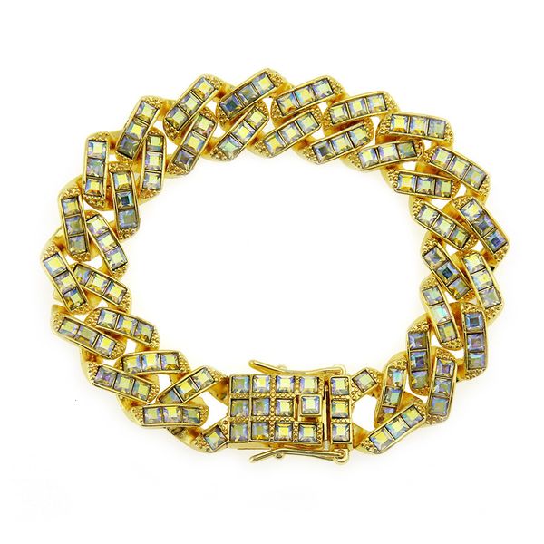 

hip-hop man diamond cuba bracelet decorate luxury designer new fashion fashion style birthday prom with gift box mens jewelry, Black