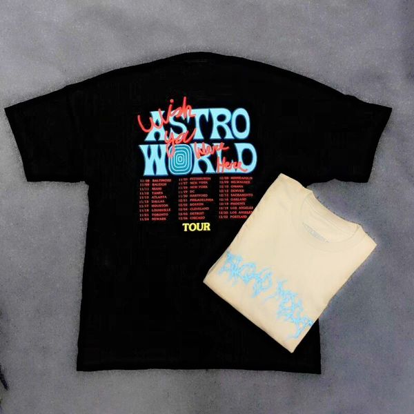 

2019 travis scott astroworld festival pop up t shirt xxxtentacion men women aw travis scott astroworld t-shirt tee designer, White;black