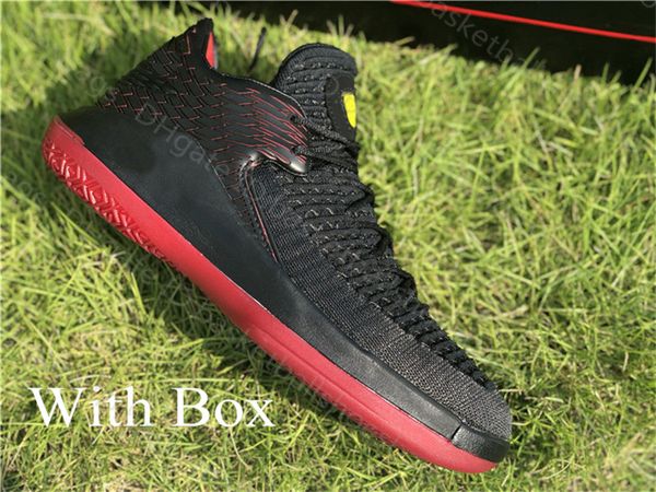 

прохладный 32 мужская черная компания баскетбольная обувь новый низкий красный 32s мягкие кроссовки j32 с коробкой и носки