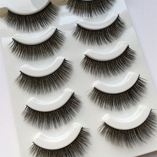 

5 pairs handmade natural false eyelashes 3d lashes extension soft fake eyelash mink cross messy eye lashes false eyelashes-02