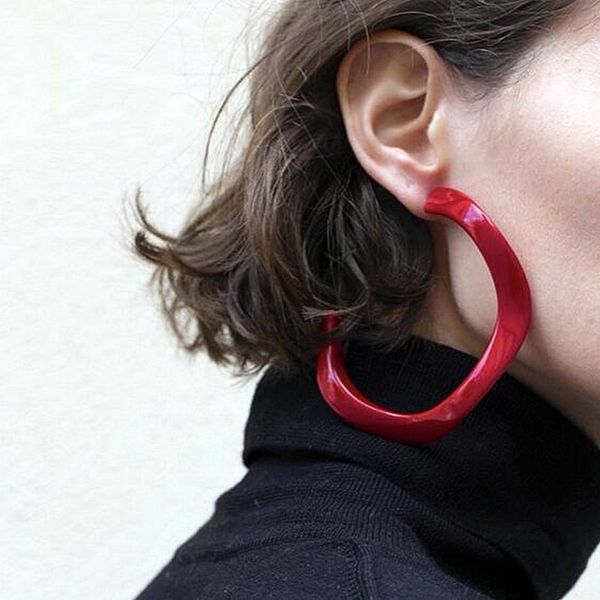 

fishsheep big geometric c акриловые серьги круглый круг черепаховой смолы мотаться серьги для женщин ювелирные изделия brincos, Silver