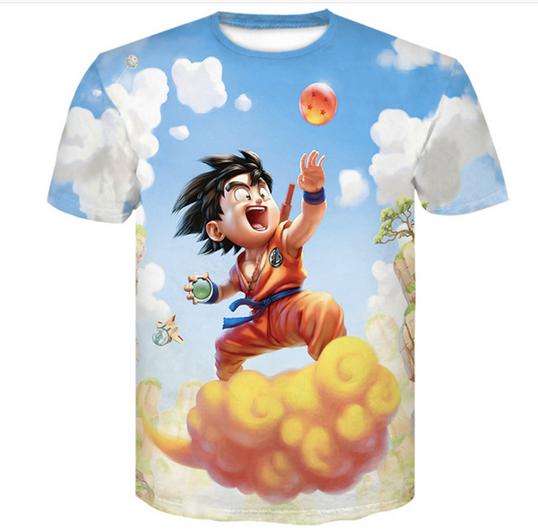 

2019 мода dragon ball z super saiyan son goku аниме лето 3d печать новые модные футболки и блузки мужчины мультфильм футболка k1250, White;black
